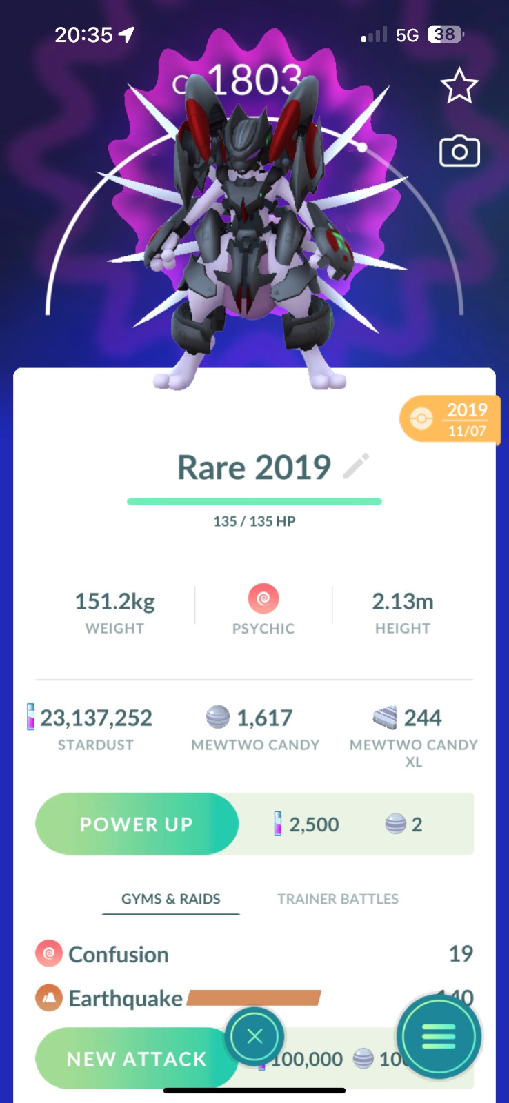 Pokémon Go Armoured Mewtwo LUCKY/FAST/READ DESCRIPTION