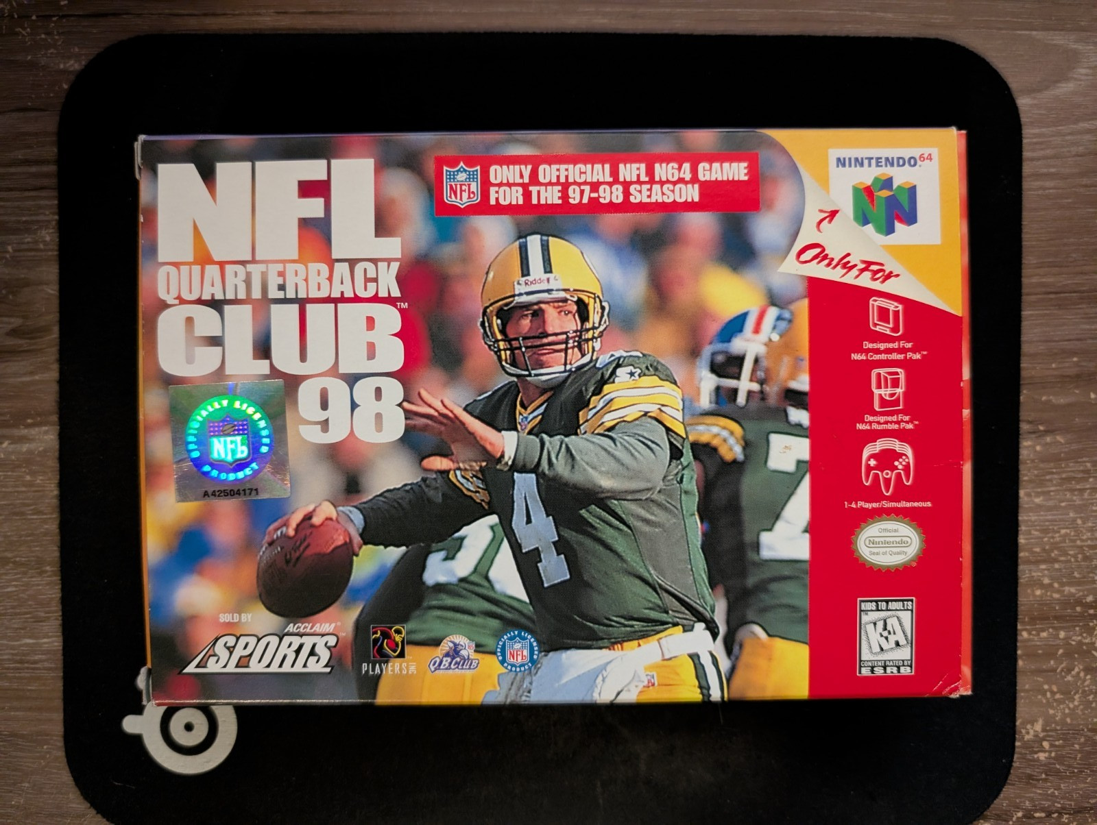 NFL Quarterback Club 98 (Nintendo 64, 1997) Authentic – Complete CIB – Reg Card