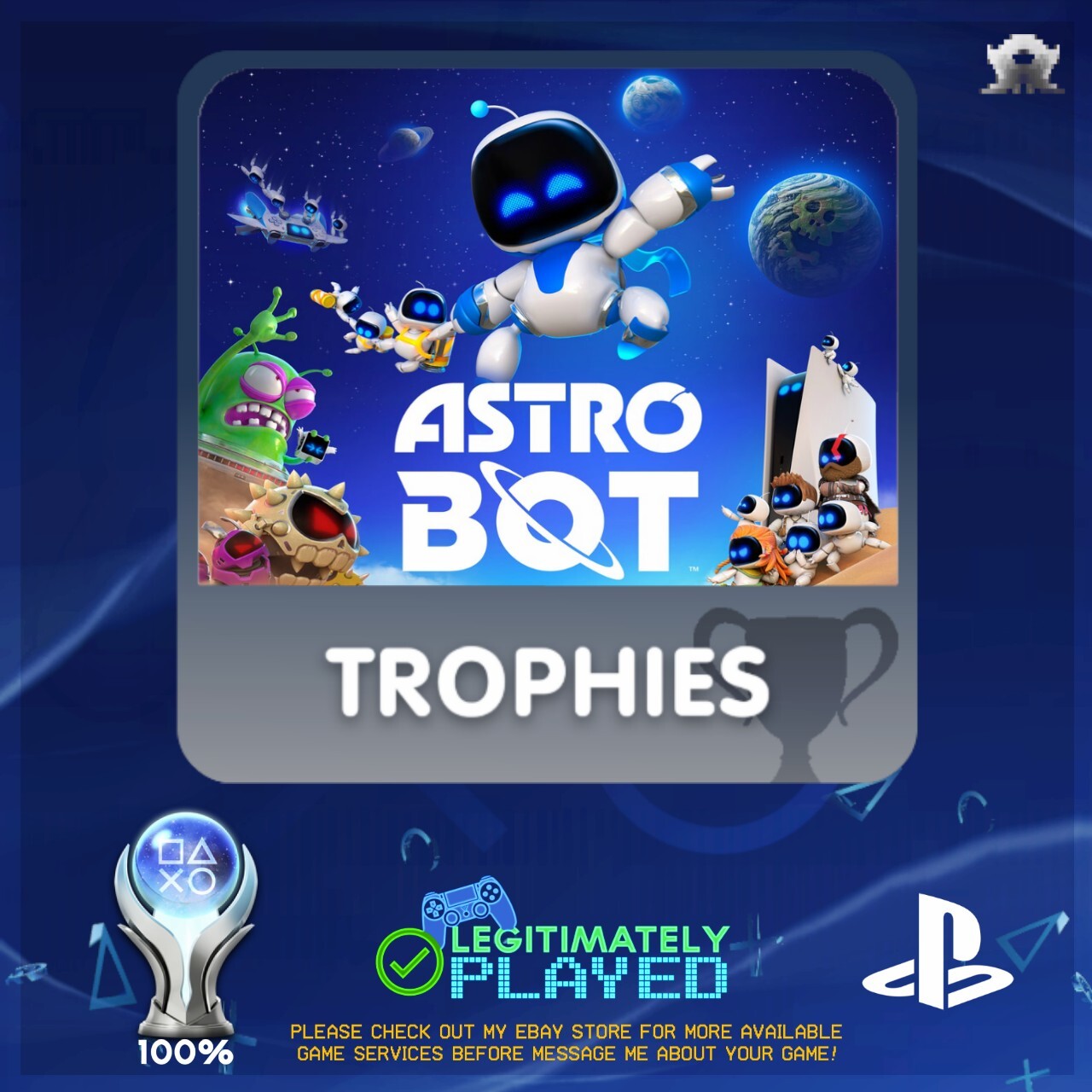 Astro Bot PS5 Vicious Void 2 Trophy Service (ALL DLC TROPHIES) – (LEGIT PLAYED)