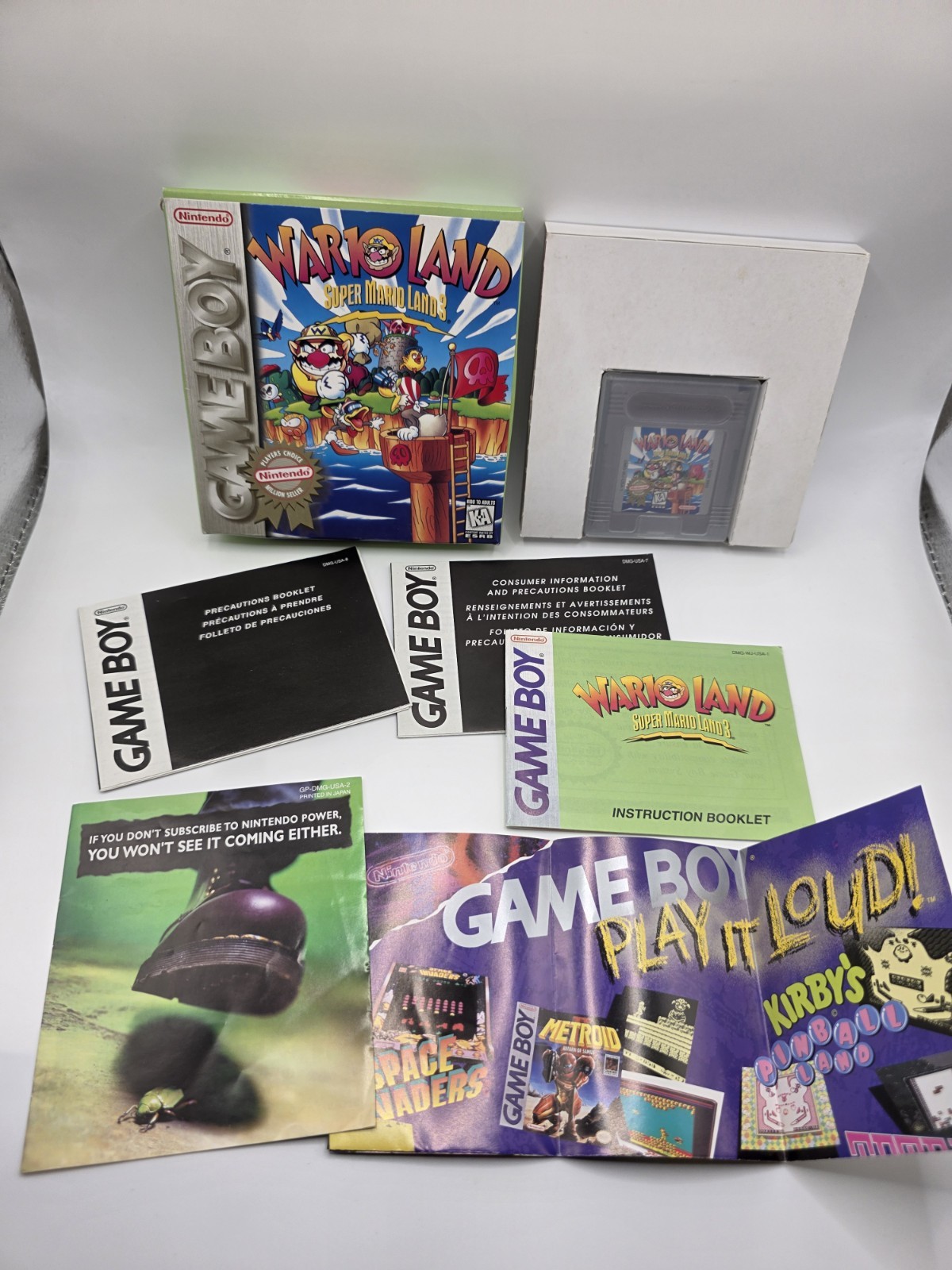 Wario Land Super Mario Land 3 CIB Game Boy Player’s Choice Complete + Poster