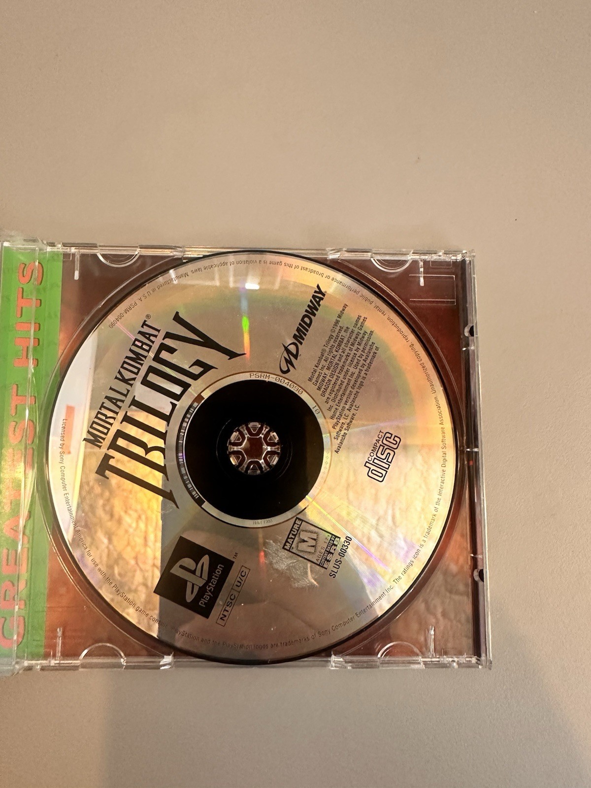 Mortal Kombat Trilogy: Greatest Hits for PS1 Playstation CIB Clean Disc