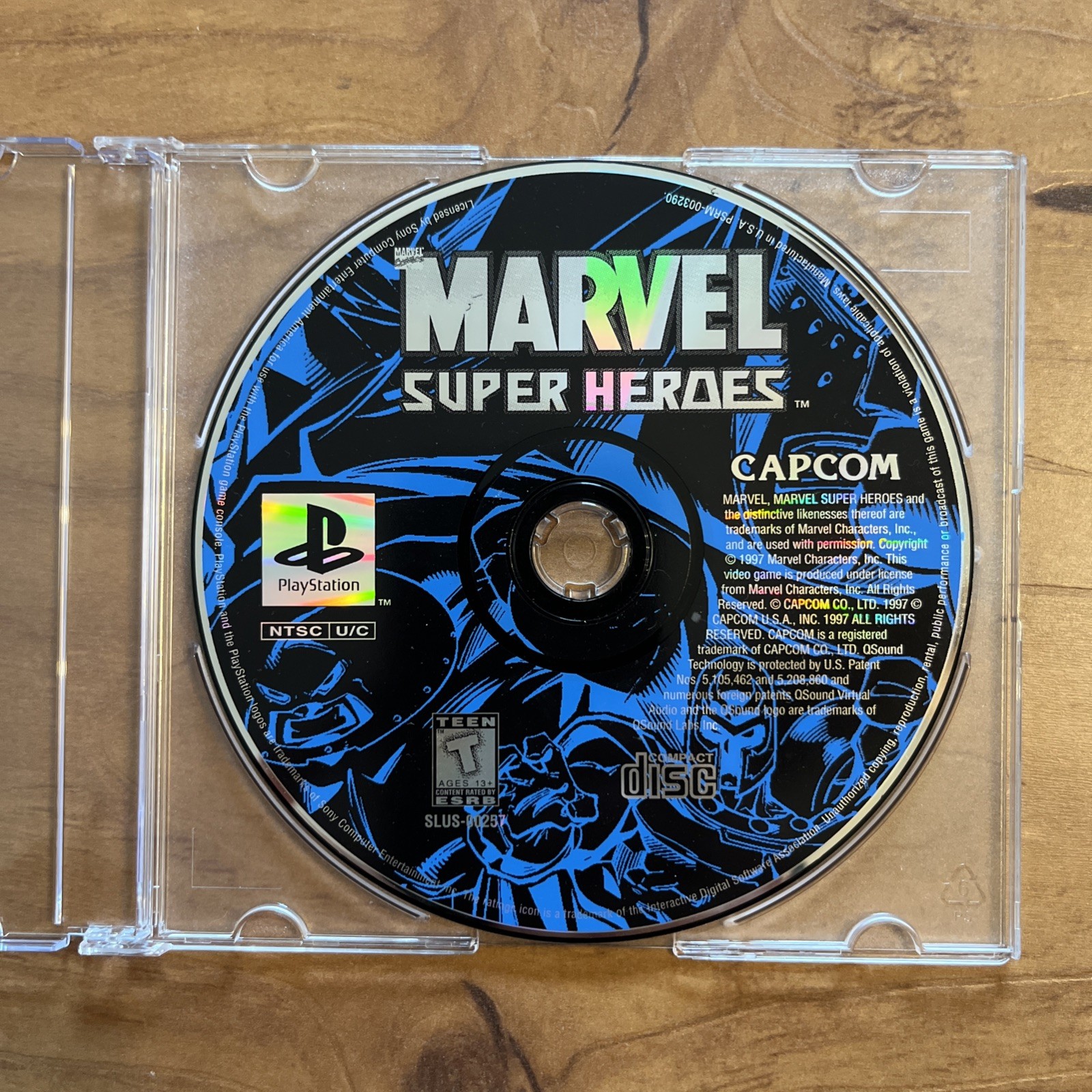 Marvel Super Heroes Sony PlayStation 1 PS1 Disc Only Black Label Tested Working