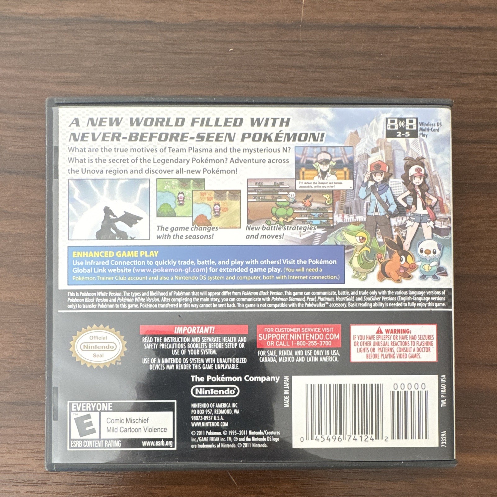 Nintendo Pokémon White Version Nintendo DS Complete Case Manual Inserts NTSC-U/C