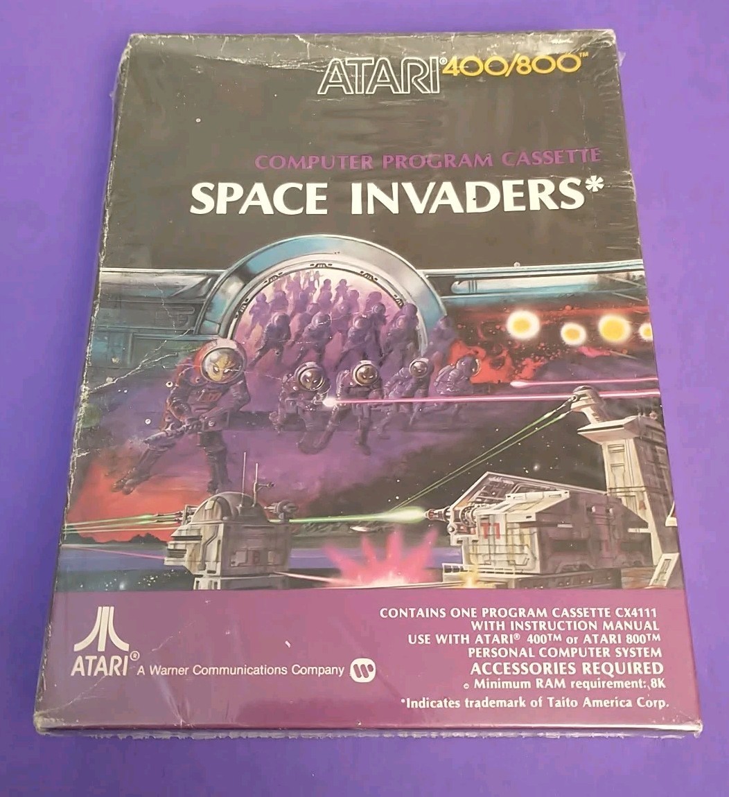 SEALED Space Invaders for Atari 400/800 – CIB Still in Shrink ~ SAFE SHIPPING ~