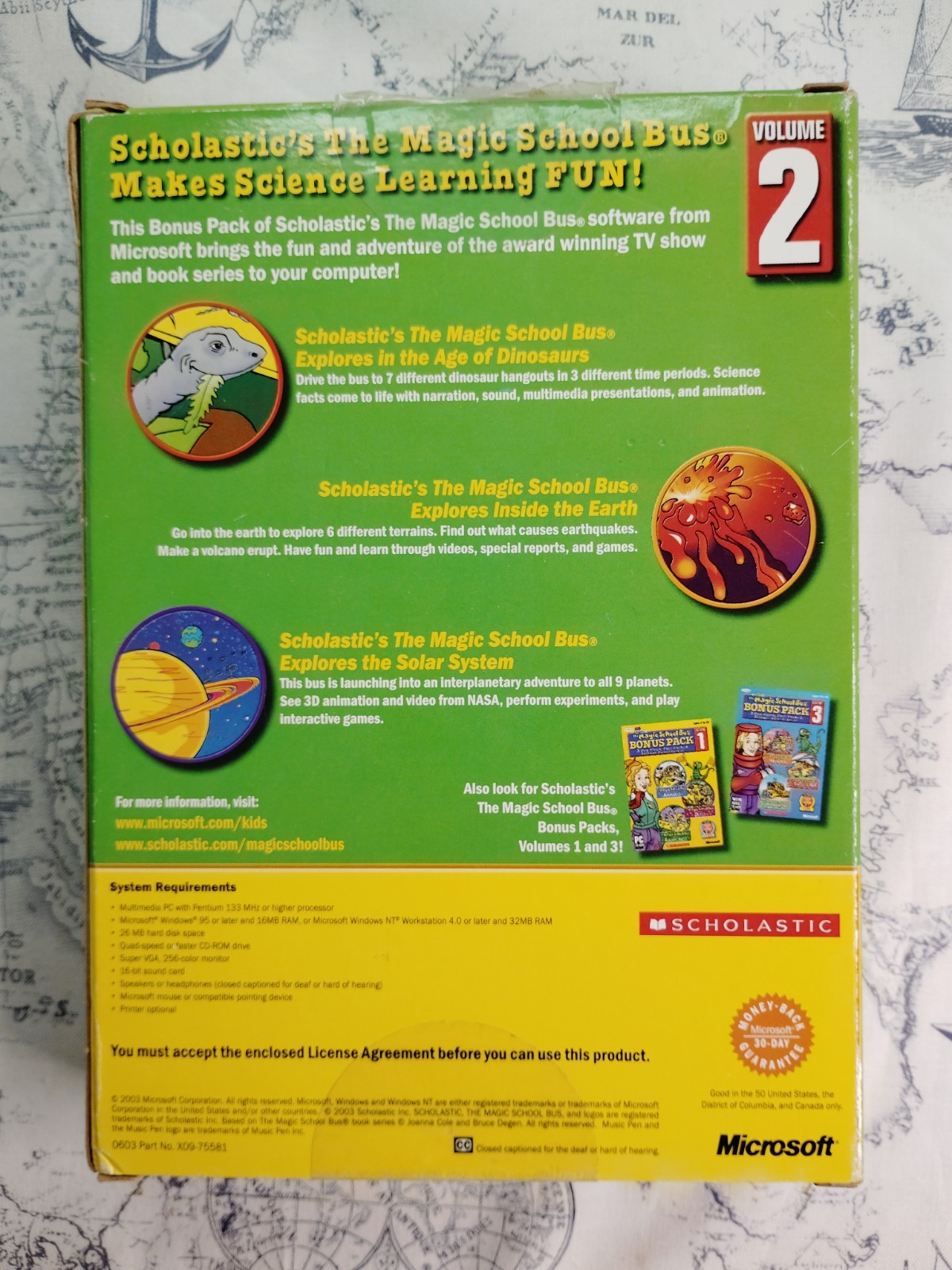 The Magic School Bus Bonus Pack Volume 2 2003 PC CD-ROM 3 Discs Windows 95 98 XP