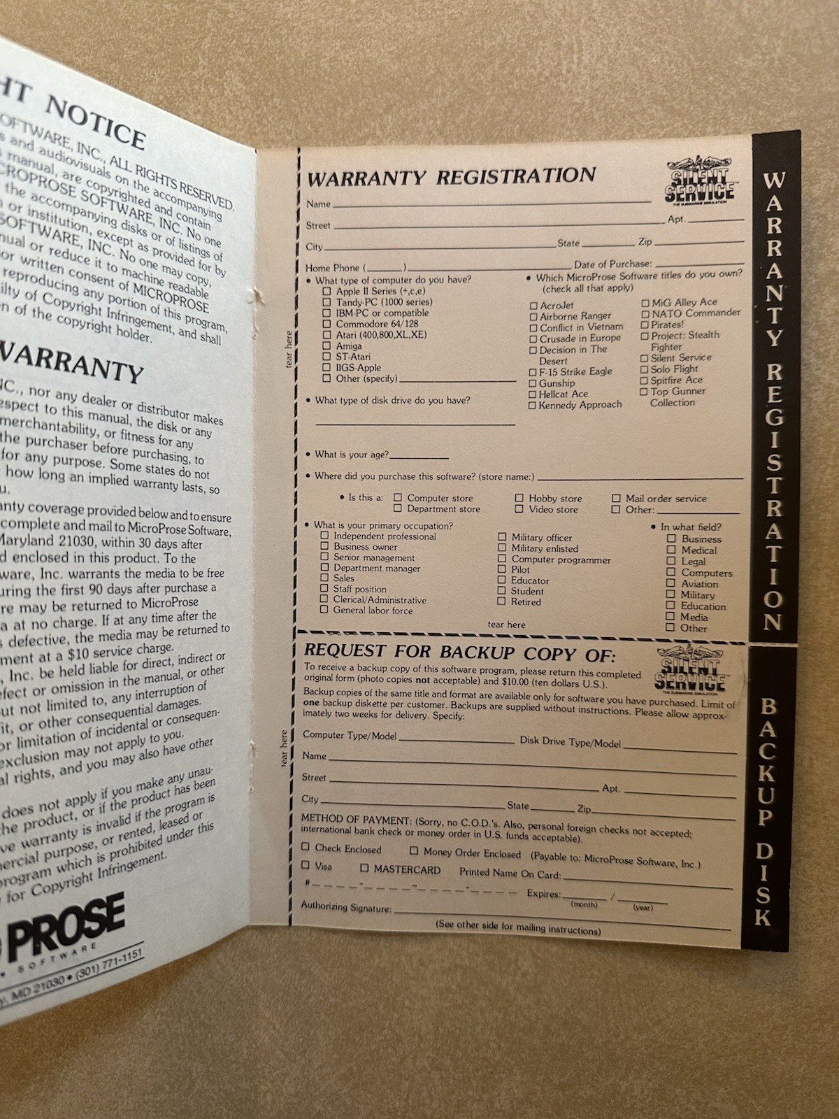Silent Service 1985 Commodore Amiga Computer Video Game Complete In Box
