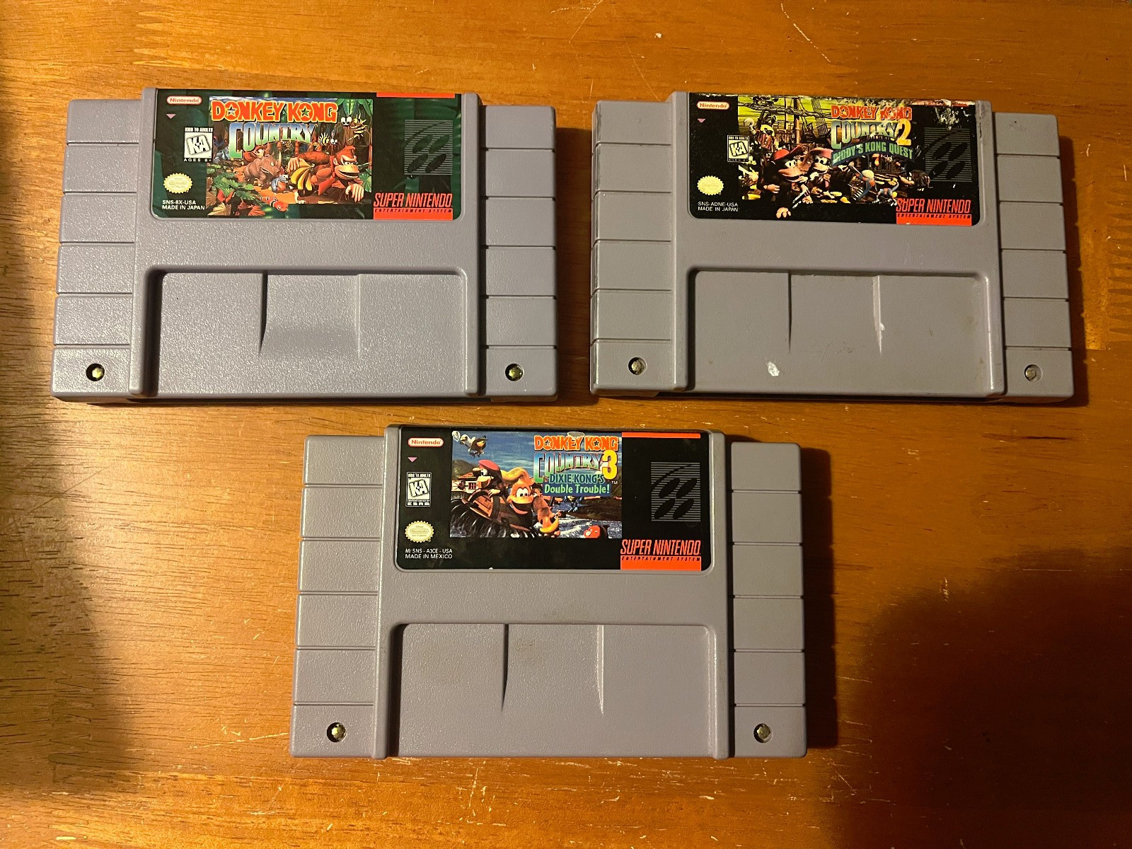 Donkey Kong Country 1 2 3 for SUPER NINTENDO – All Tested – DONKEY KONG TRILOGY