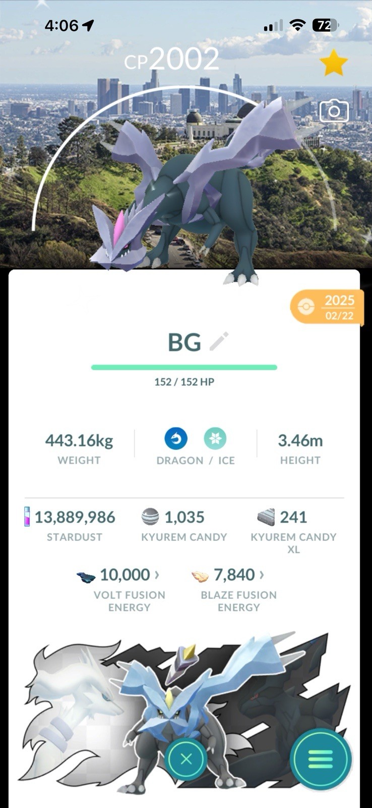 Niantic Pokémon GO Shiny LA kyurem !!!! 3 moveset must have registered