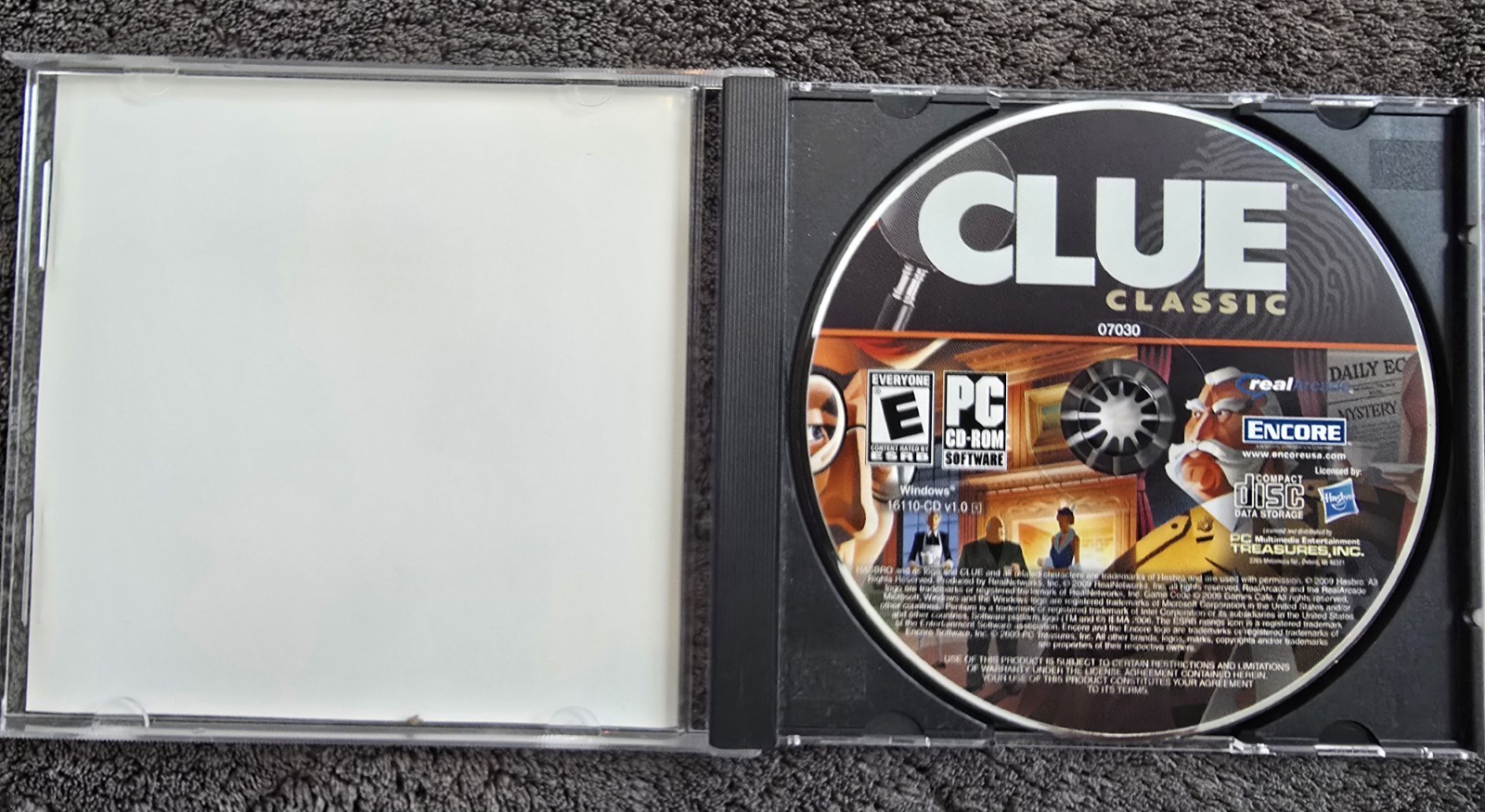 Clue Classic A 2008 Single-player Interactive Video Game for The PC. No Manual