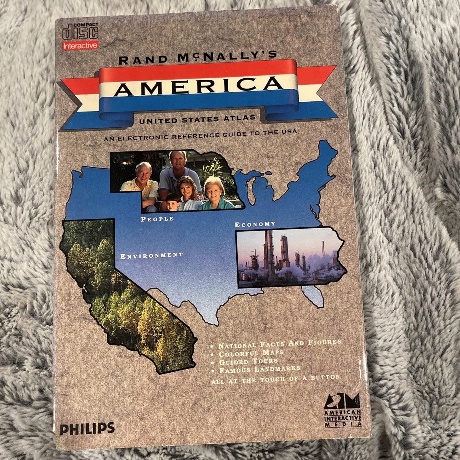 Rand McNally’s America: US Atlas Philips CD-I CDI Long Box Dustcover 1991