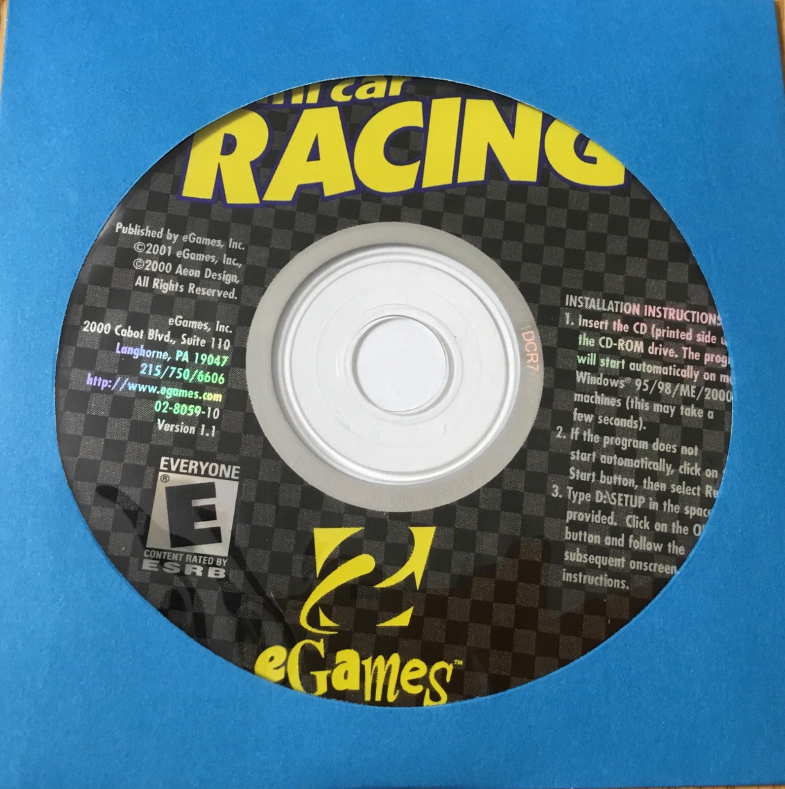 Mini Car Racing (Windows 95/98, 2001) Game/Case, Not Tested