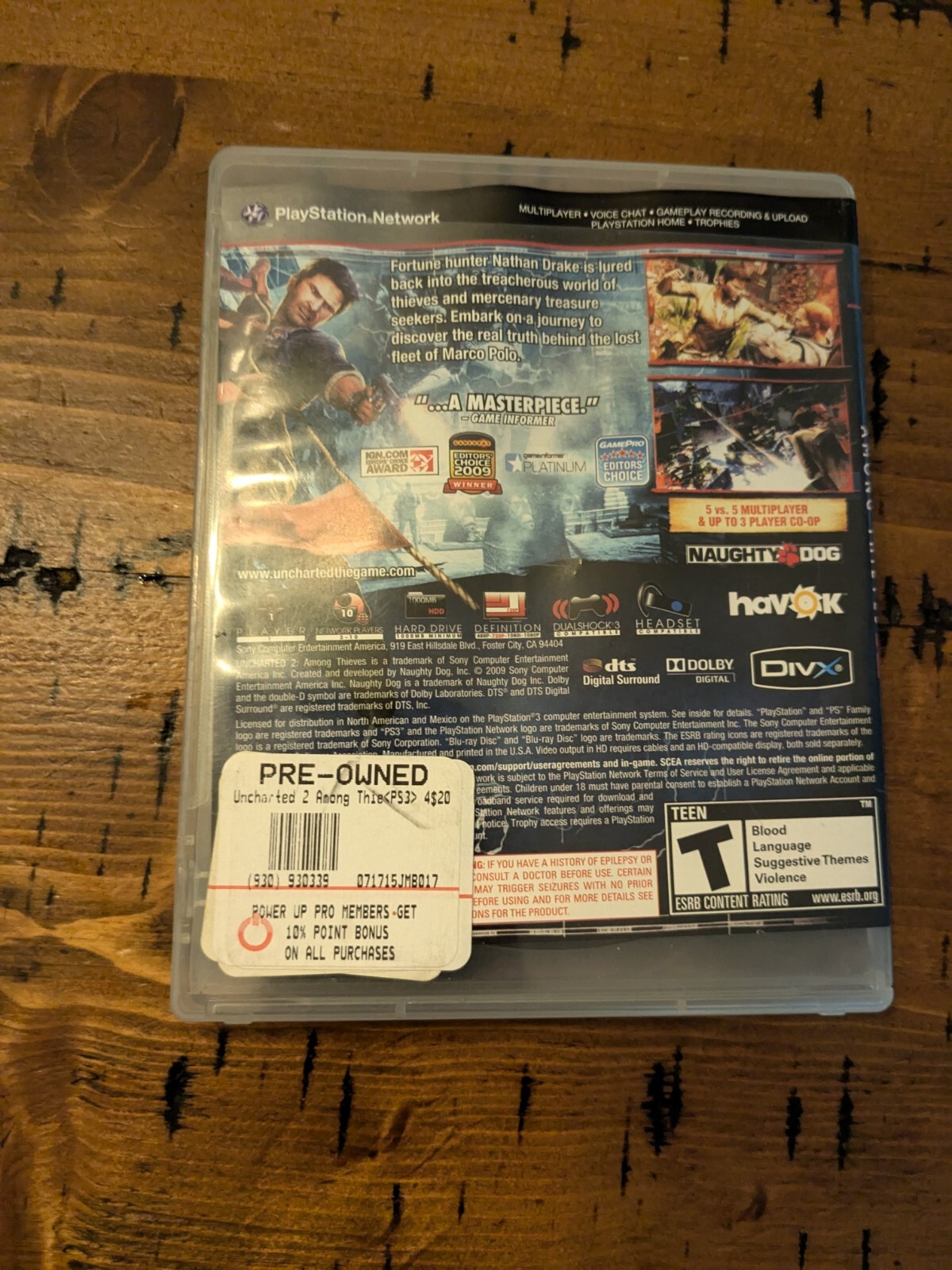 Uncharted 2: Among Thieves (PlayStation 3, 2009) PS3 – CIB