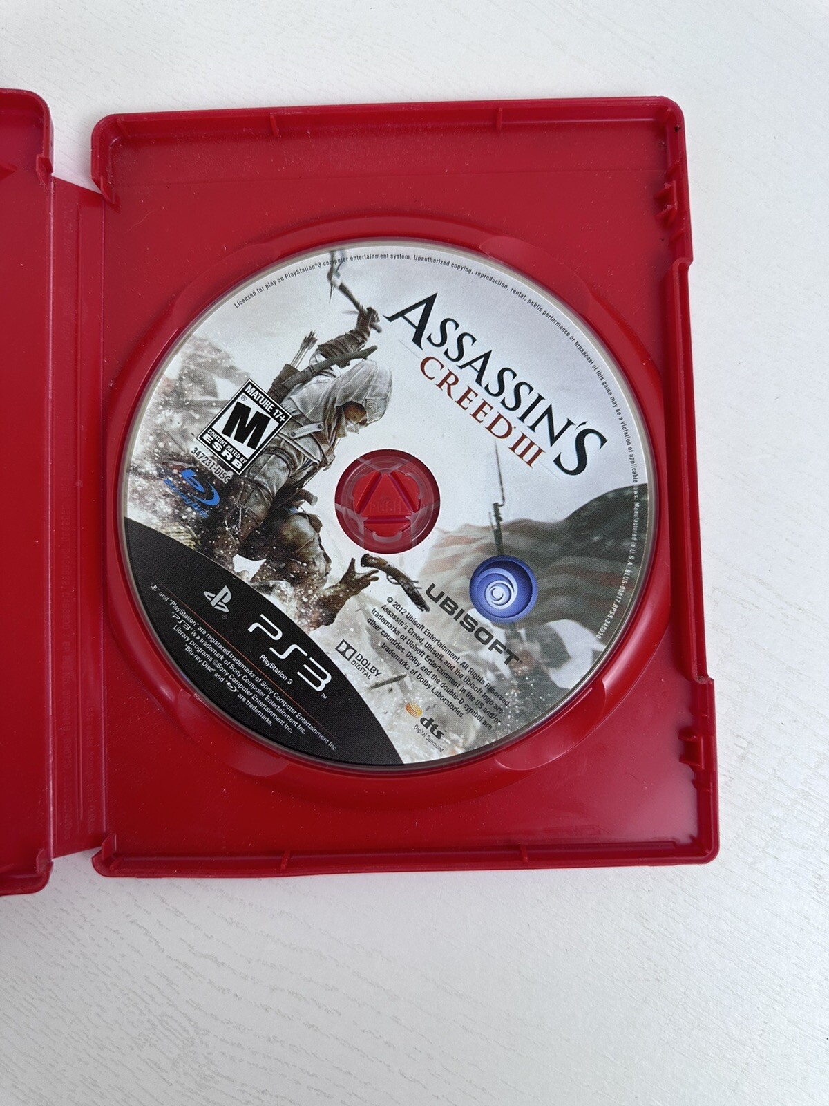 Assassin’s Creed III 3 Sony PlayStation 3 PS3 Video Game 2012 Ubisoft Disc Only