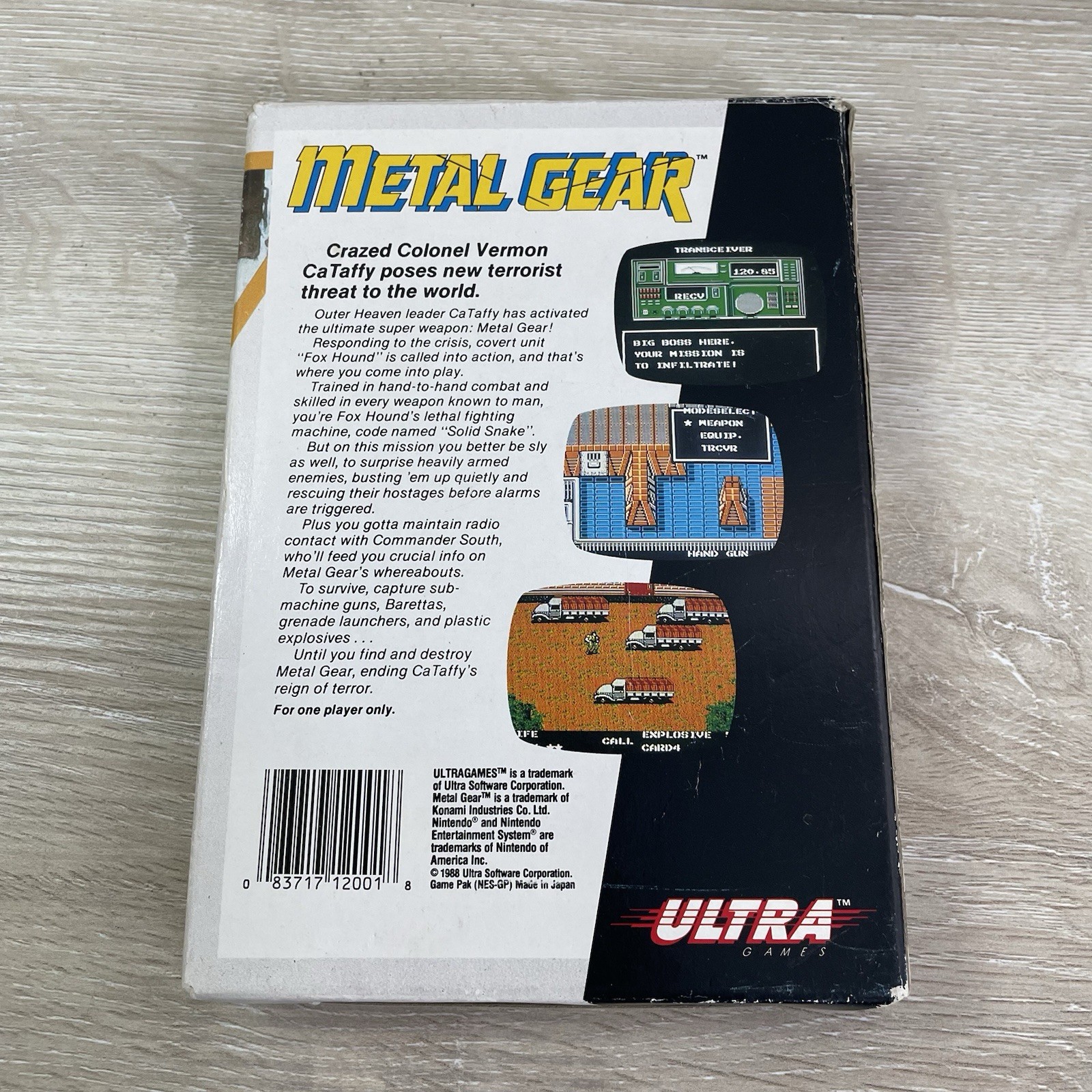 Metal Gear (Nintendo NES, 1988) Complete CIB Game w/ Box Manual Map Authentic