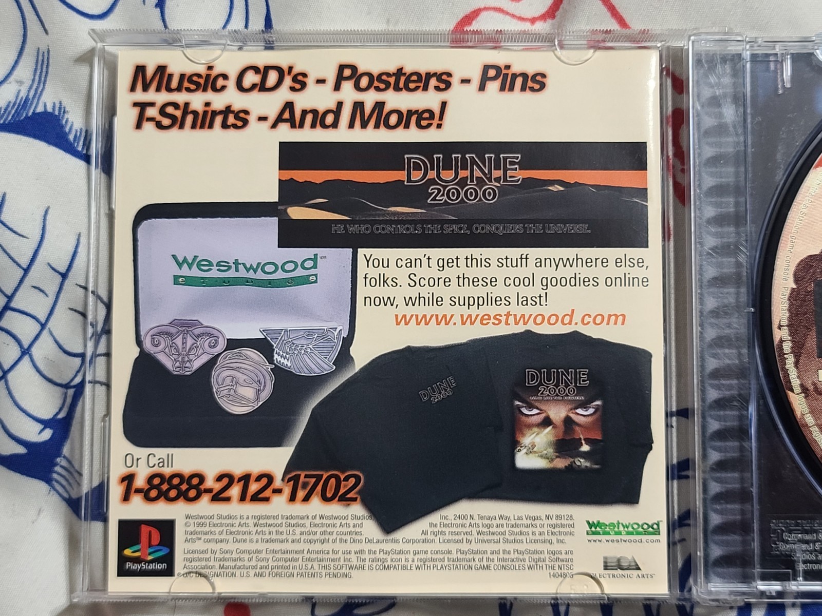 Dune 2000 PlayStation 1 PS1 – Complete with Manual – CIB – Tested – MINT Disc