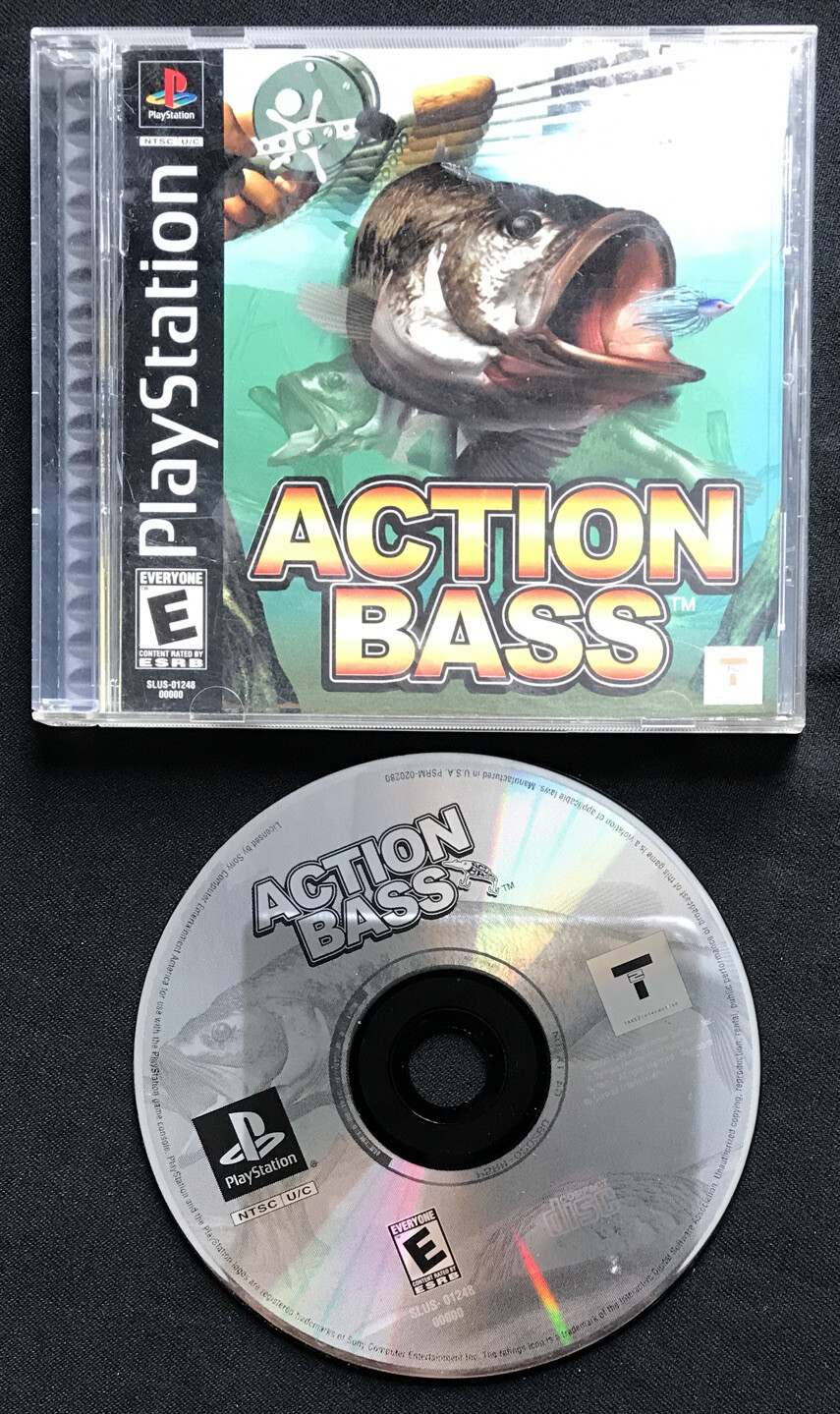 Action Bass (Sony Playstation, 2000) Sports Fishing Hunting COMPLETE