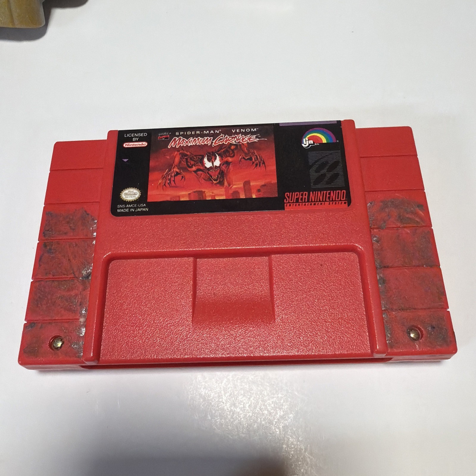 Super Nintendo SNES Maximum Carnage Spider-Man Venom Cartridge NOT TESTED USED