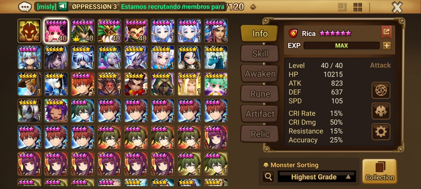 Summoners War Global Account 2LD5 Lucifer+Maya+Many new colab nat5/nat4