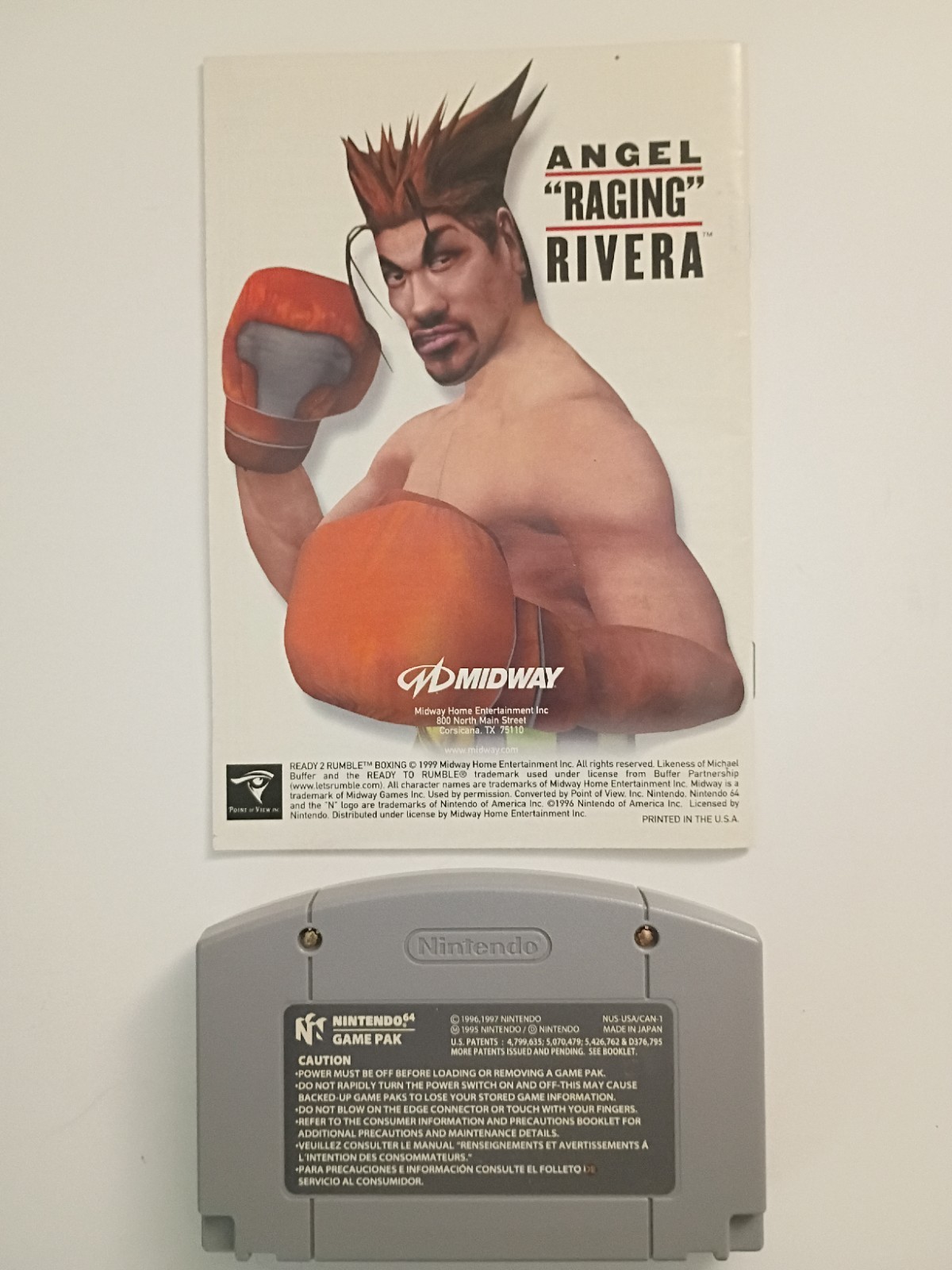 READY TO RUMBLE N64 Nintendo 64 Tested 🔵 BOXING MIDWAY CARTRIDGE & MANUAL RARE