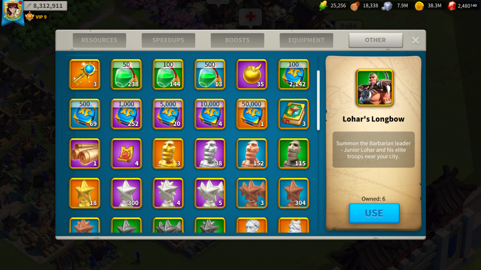 Rise of Kingdoms Account – Feudal age – VIP 9 – 8,000,000 power + good resources