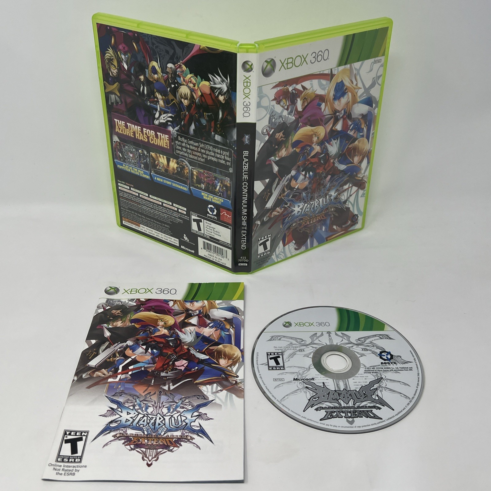 BlazBlue Continuum Shift Extend Xbox 360 – Complete CIB W/ Manual