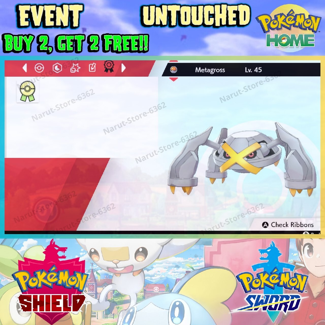 Metagross Shiny🔥 Event VCG Rays Metagross Champions🔥Pokémon Sword & Shield