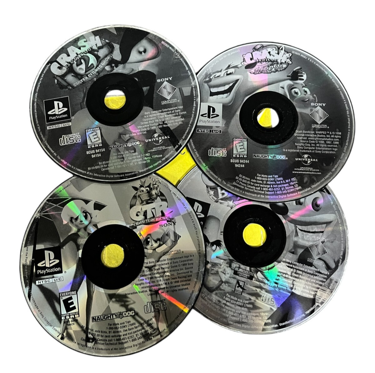 Sony PlayStation 1 PS1 Disc Only TESTED Crash Bandicoot 2 3 Racing Bash Lot GH