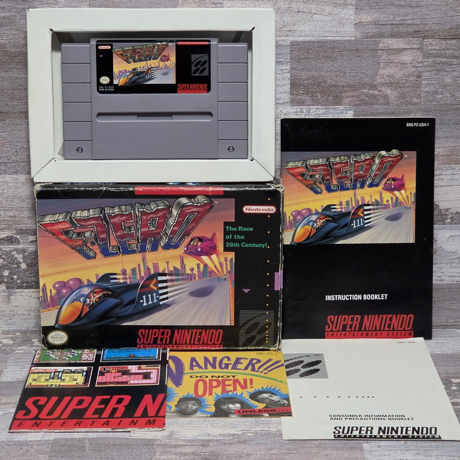 F Zero (Super Nintendo SNES) Complete in Box CIB – Tested – Authentic