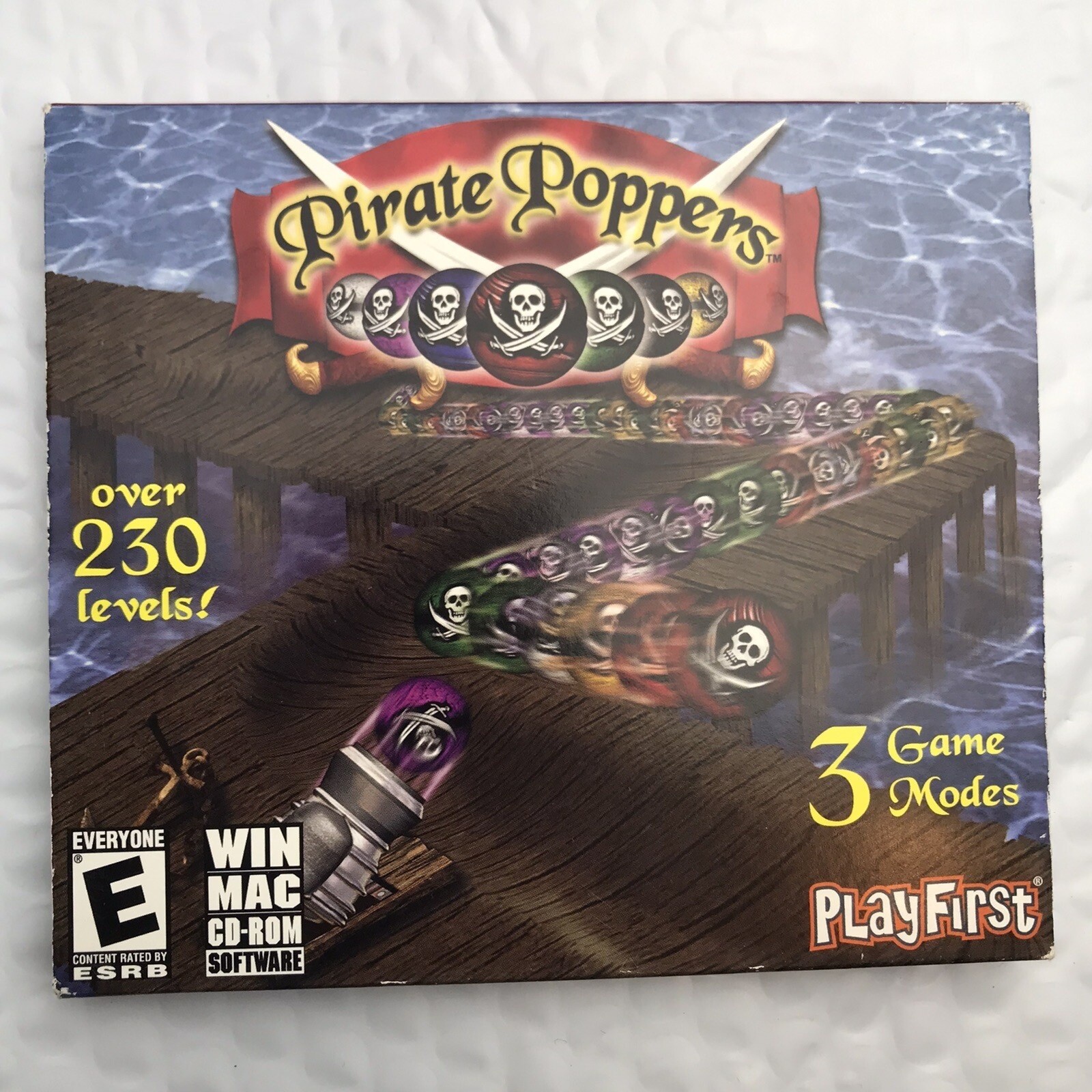 PlayFirst Pirate Poppers PC Mac CD-ROM Puzzle Game Adventure Retro