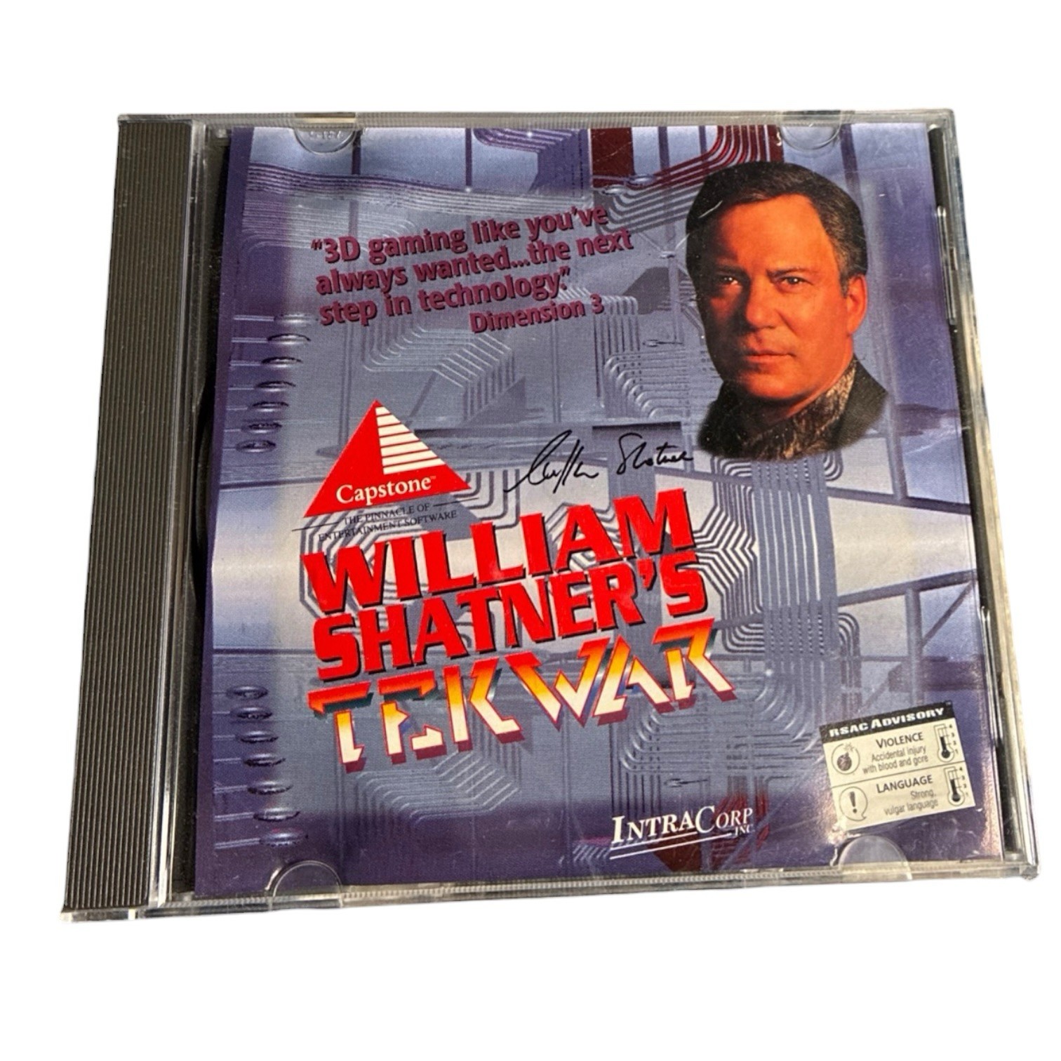 Capstone William Shatner’s TEK WAR (IntraCorp, 1995) — PC CD-ROM W/Case Vintage