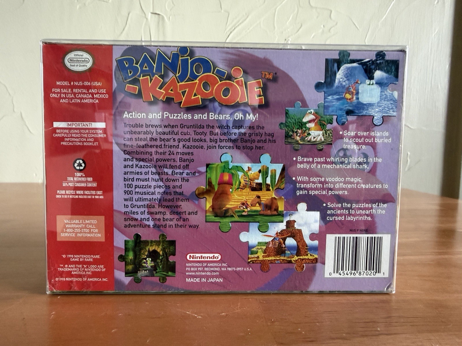 Banjo-Kazooie Excellent Condition (Nintendo 64) Complete In Box + Manual + Case