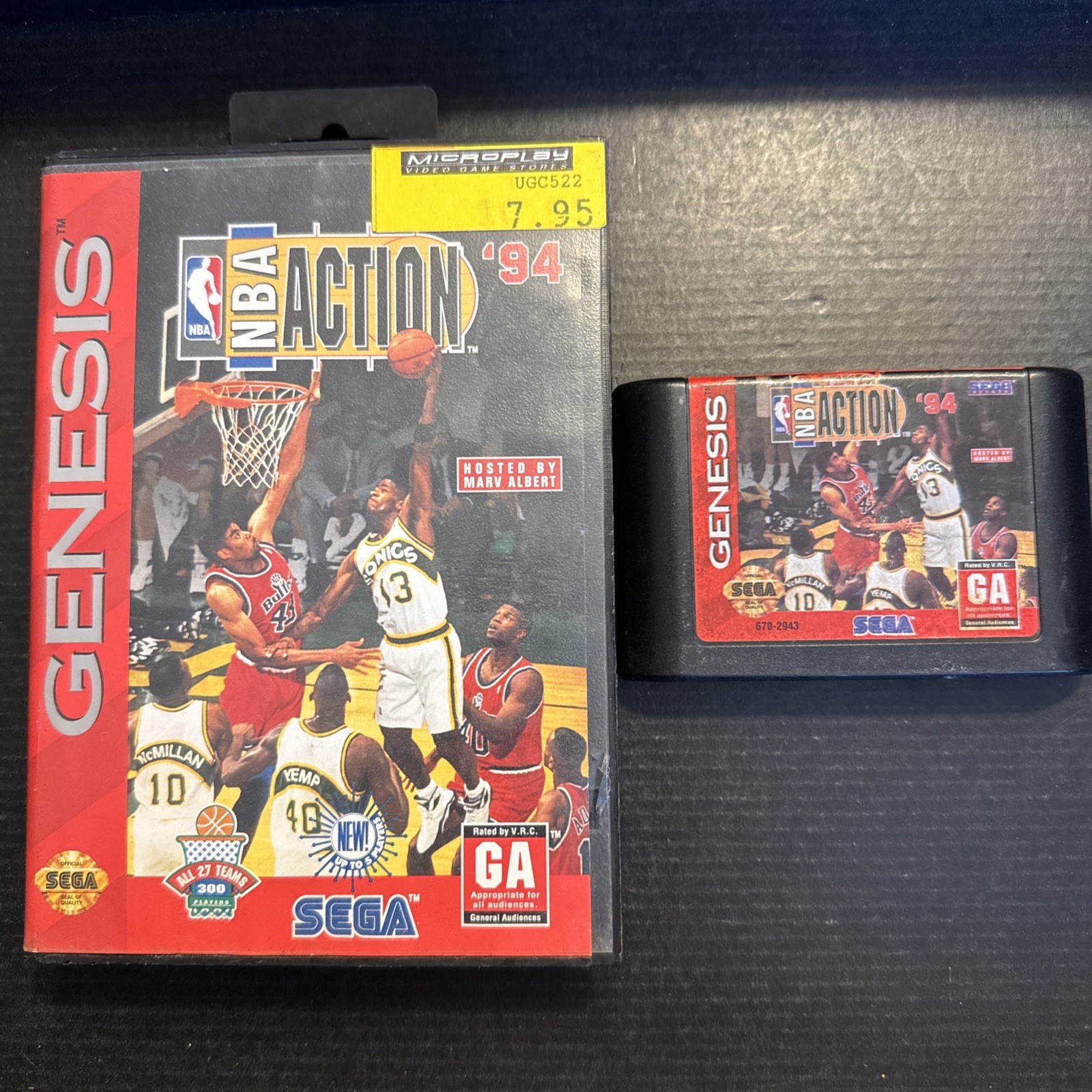 NBA Action 94 Sega Genesis Cartridge and Case