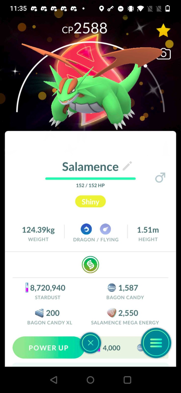 Shiny Salamence with Go Tour Mega Background – P0kemon G0 – Trade