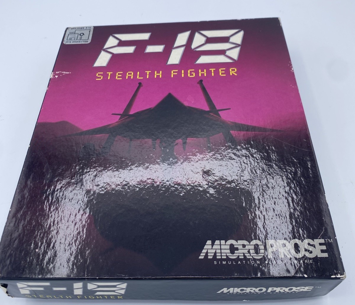 Vintage F-19 Stealth Fighter 1988 Micro Prose 5.25″ Floppy Disk Big Box