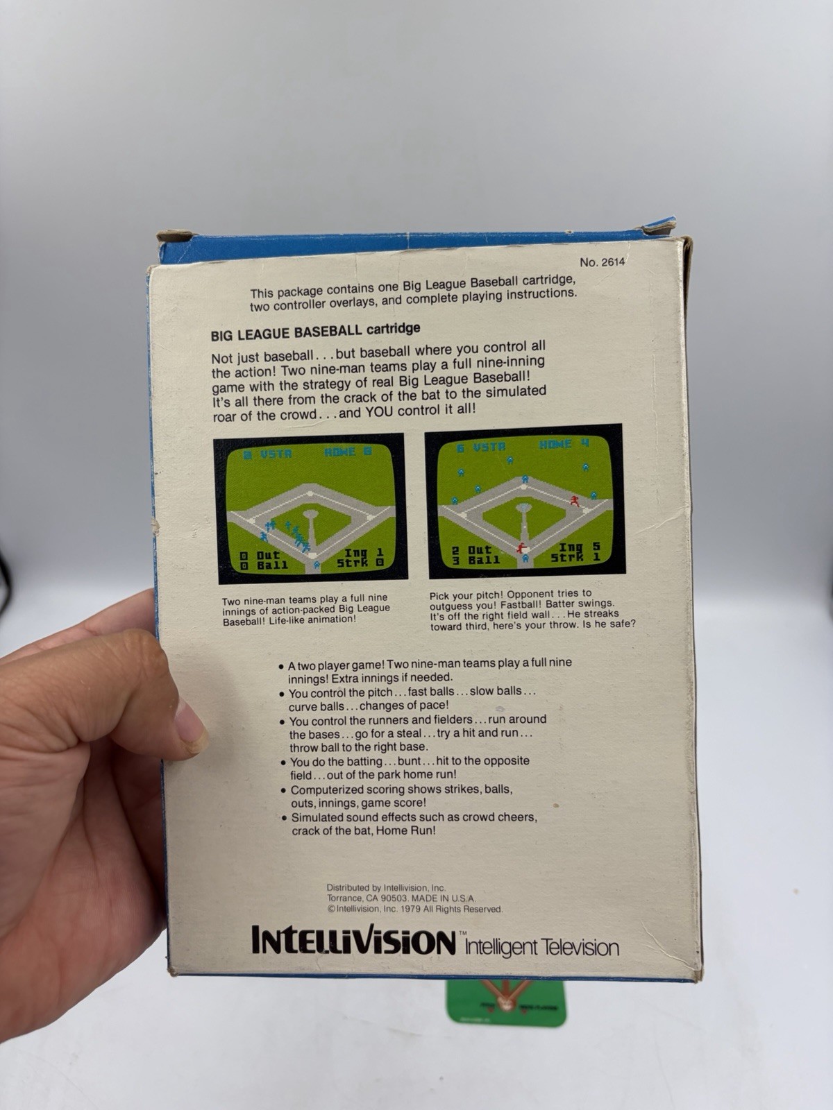 Intellivision Game Major League Baseball Original Box w/ Overlays