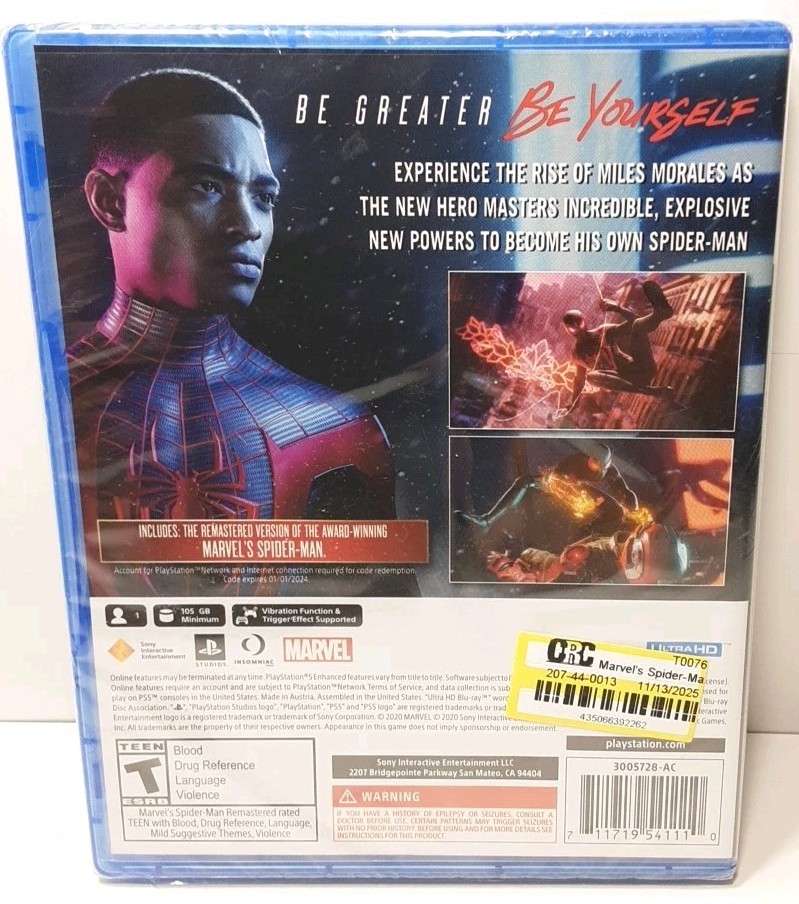 Spider-Man Miles Morales Ultimate Edition PS5 – PlayStation 5 – New Seal Torn