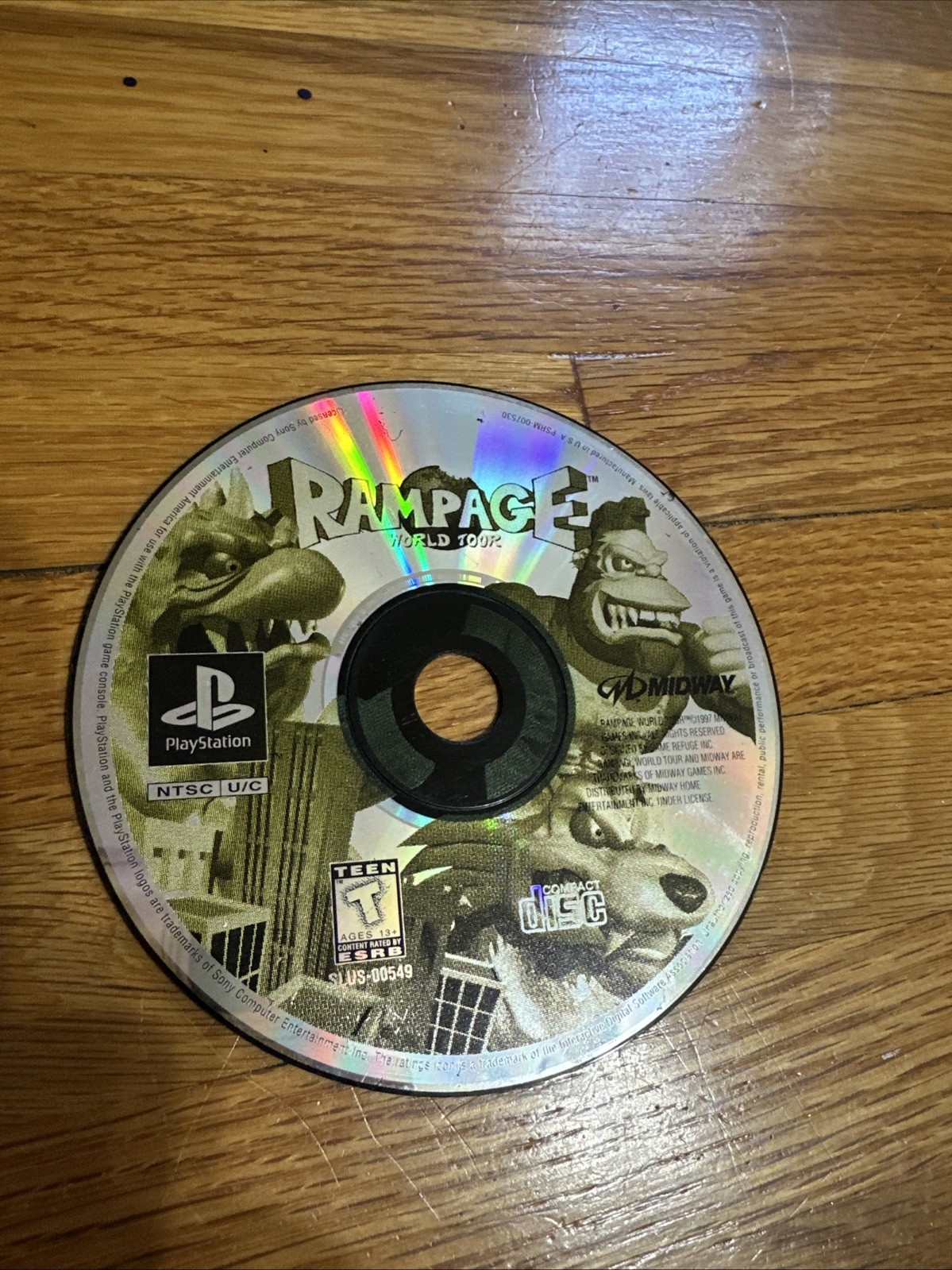Rampage: World Tour (PlayStation 1 PS1) Disc Only