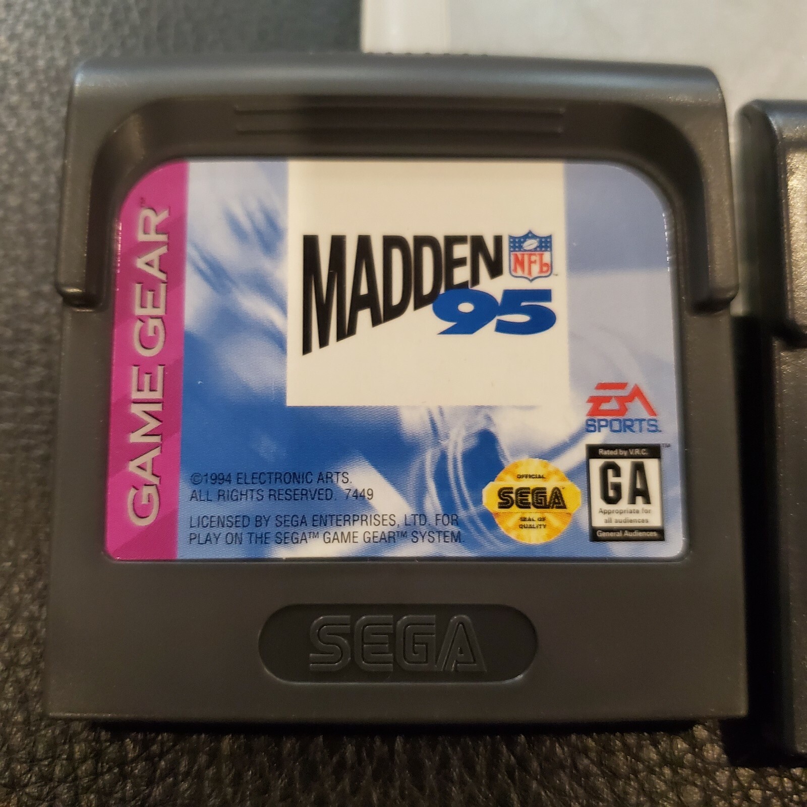 MADDEN 95 / WORLD SERIES / NBA ACTION * SEGA Game Gear Cartridges w 1 case * OEM