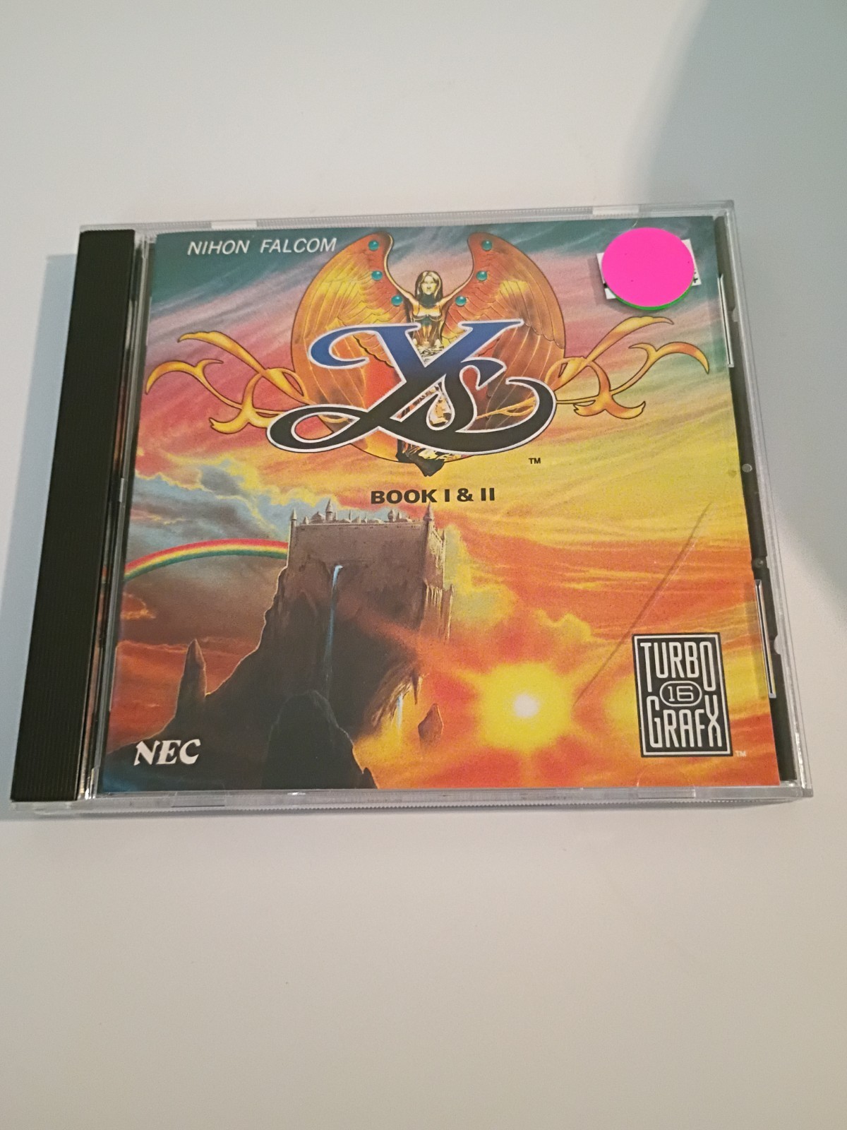 Ys Book I & II (TurboGrafx-CD, 1990) – case, disc, manual – no map