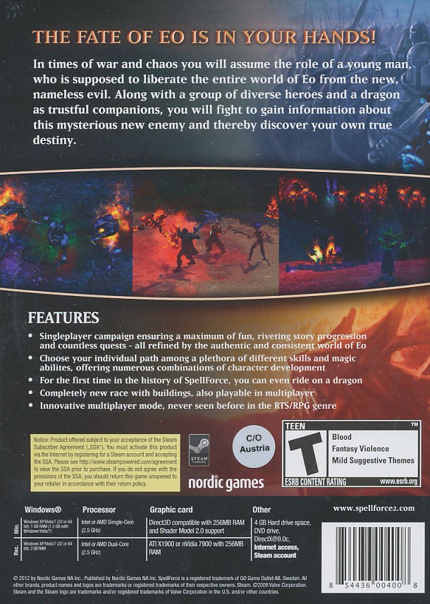 Spellforce 2 Faith in Destiny – Spell Force RPG PC Game Windows XP/Vista/7 NEW