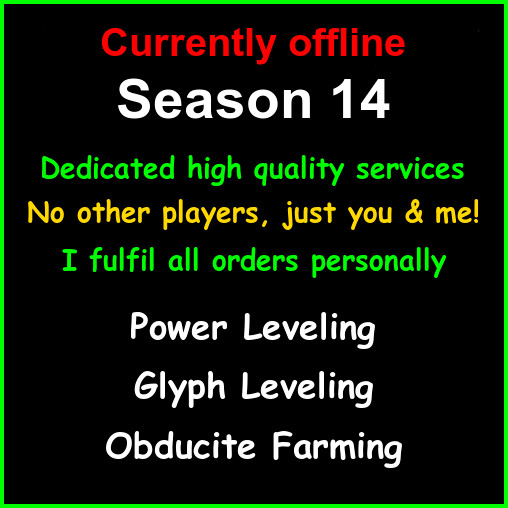 Diablo 4 D4 Season 14 Glyph Runs Tier 120 Pit Runs Power Leveling Bosses XP SC