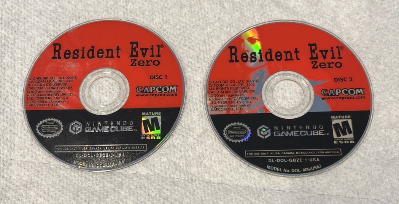 Game Cube Resident Evil Disc 1 & Disc 2 – Discs ONLY ( T 16 )