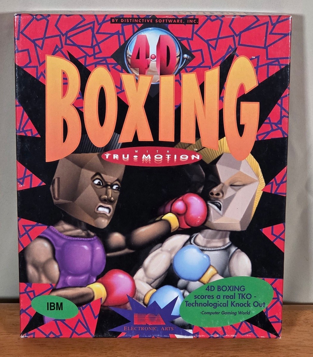 Boxing 4D Sports Tru Motion Electronic Arts IBM 5-1/4 PC Game Complete CIB 4-D