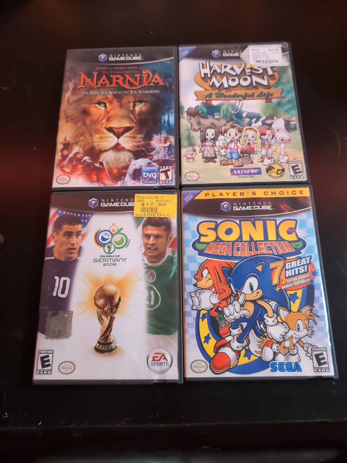 Lot Of 4 GameCube Games Cib Narnia Harvest Moon Sonic FIFA Germany
