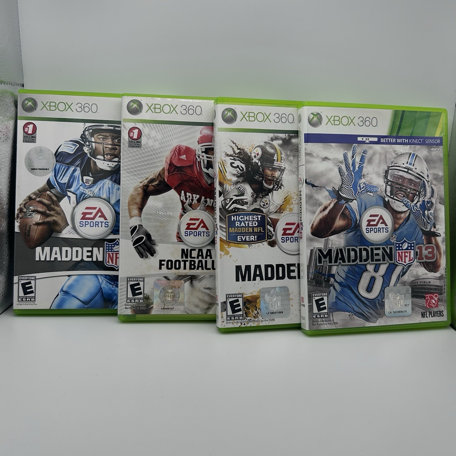 Xbox 360 Football Game Bundle – NCAA Football 09 + Madden 08 10 13 – Game Lot