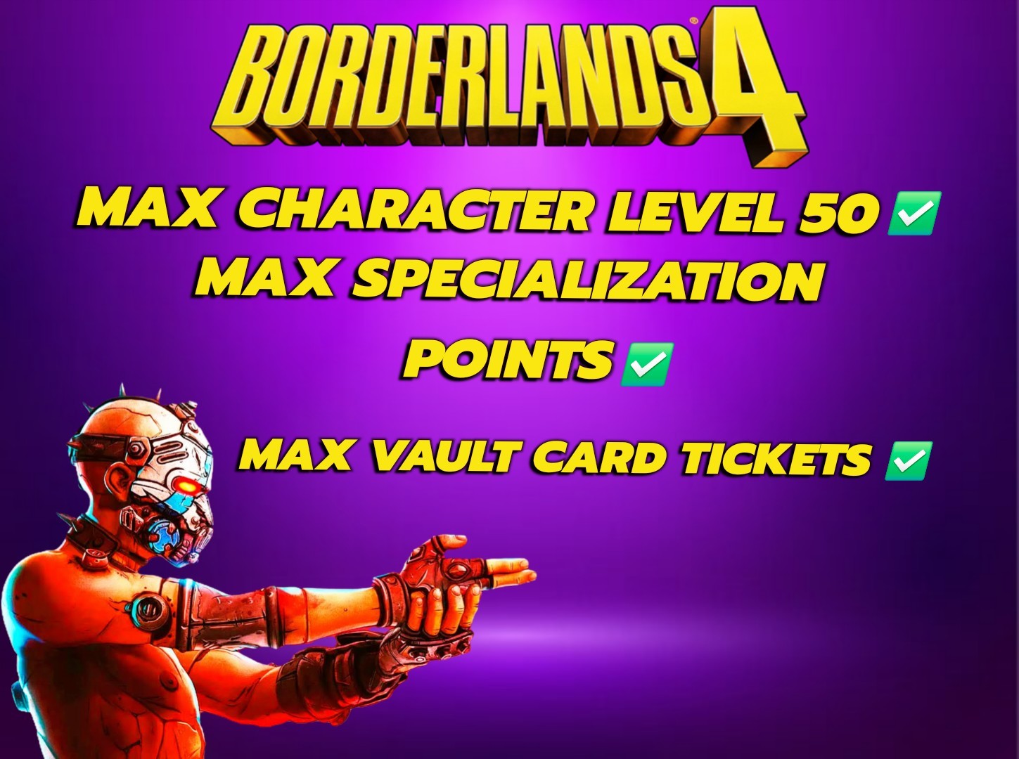 Borderlands 4 Max Specialization Points Max Leve 50 and Max Vault Card Tickets