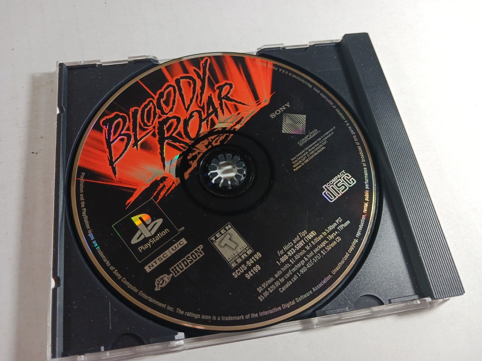 Bloody Roar PS1 Tested Working PlayStation 1 Disk Only Bad Shape Very Worn Wear