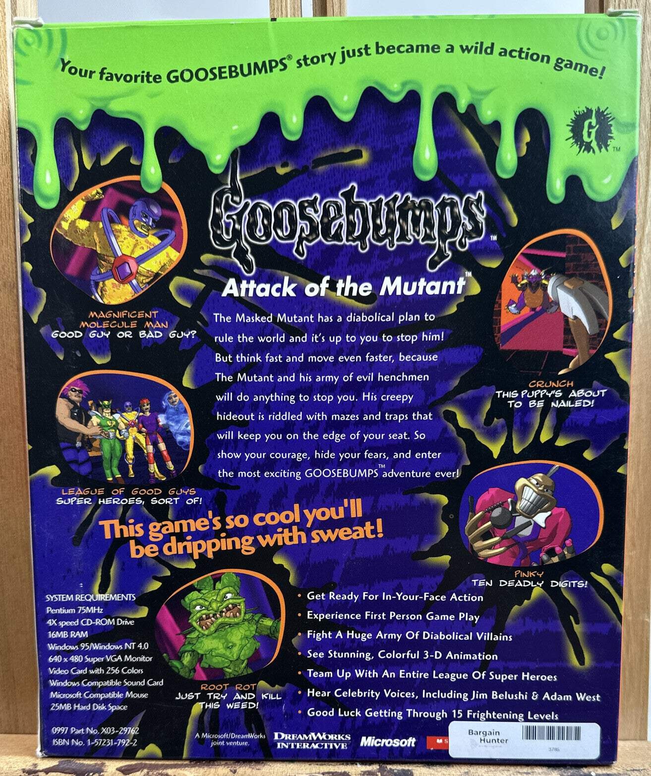 Goosebumps – Attack of the Mutant Dreamworks R.L. Stine Big Box PC CD-ROM – rare