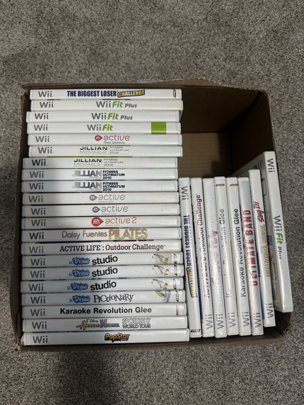 Wii Game Lot Bulk Wholesale 25 Games Fitness Music uDraw Studio bundle