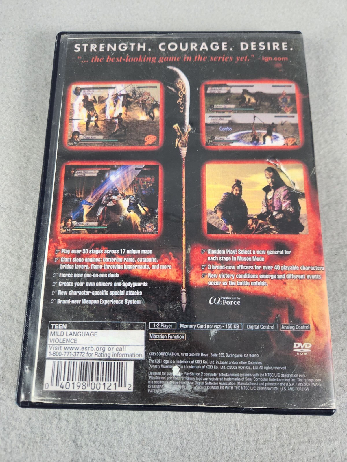 Dynasty Warriors 4 (Sony PlayStation 2, 2003) PS2 No Manual Tested Fast Shipping